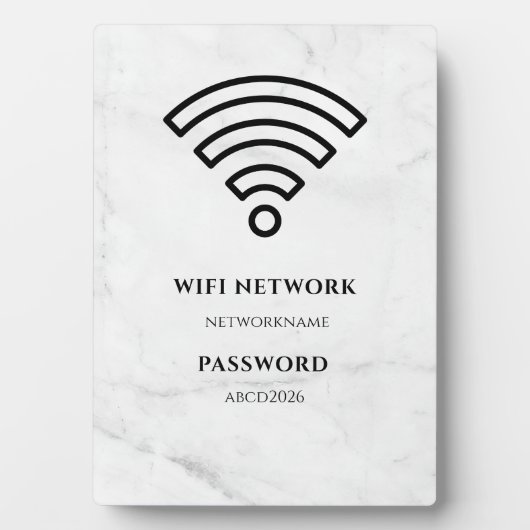 Wifi Network and Password Black Plaque フォトプラーク (正面)