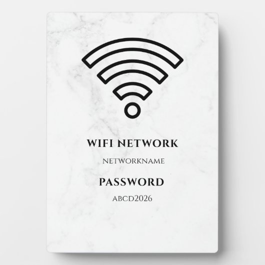 Wifi Network and Password Black Plaque フォトプラーク (正面)