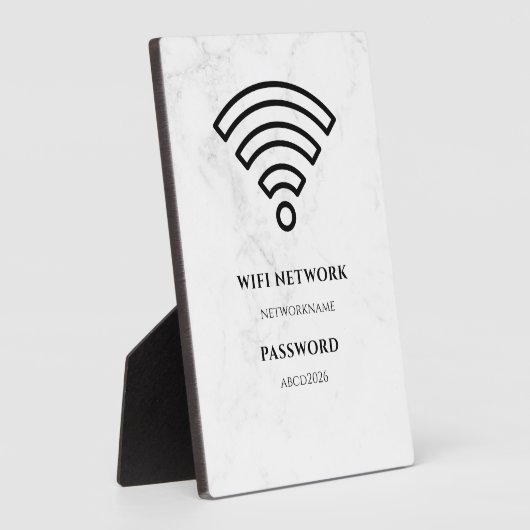 Wifi Network and Password Black Plaque フォトプラーク (側面)