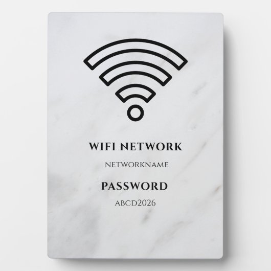 Wifi Network and Password Black Plaque フォトプラーク (正面)