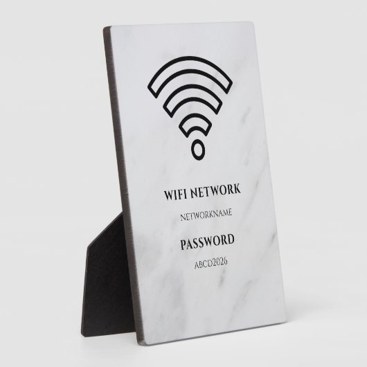 Wifi Network and Password Black Plaque フォトプラーク (側面)