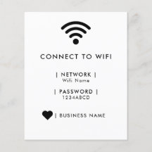 Wifi Network and Password Business Retail