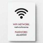 Wifi Network and Password Business Retail フォトプラーク (正面)