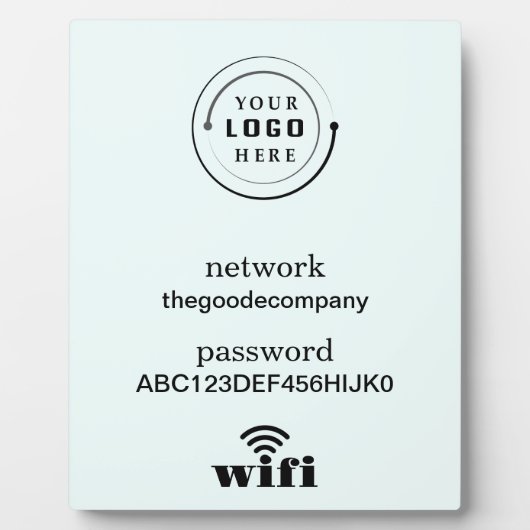 Wifi Network and Password Business Retail フォトプラーク (正面)