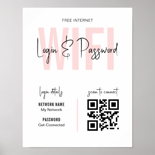 Wifi Network and Password Business Retail ポスター (正面)