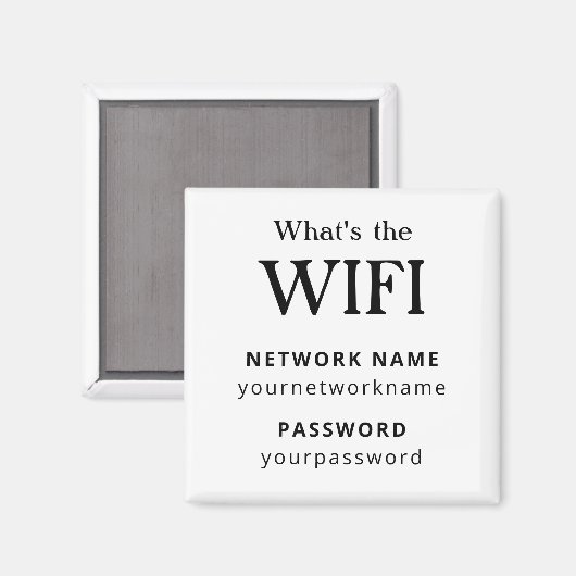 Wifi Network and Password Business Retail マグネット (正面/裏面)