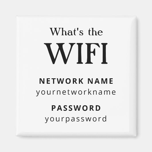 Wifi Network and Password Business Retail マグネット (正面)