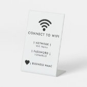 Wifi Network and Password Business Retail 台座サイン (正面)