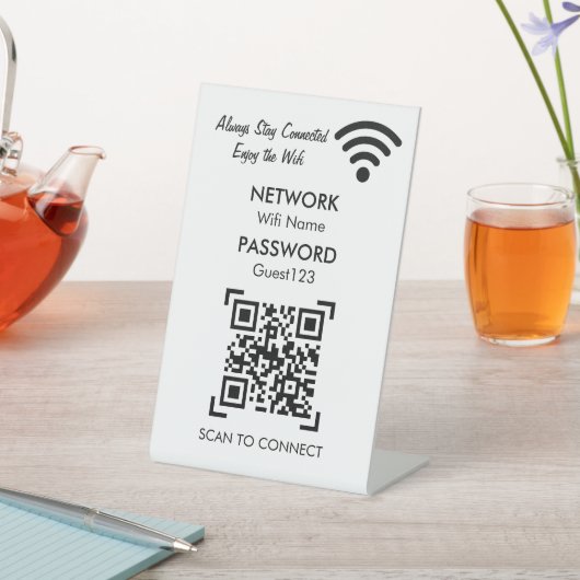 Wifi Network and Password Business Retail  台座サイン (インサイチュ)
