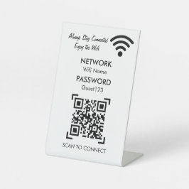 Wifi Network and Password Business Retail  台座サイン
