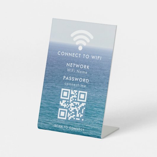 Wifi Network and Password Business Retail 台座サイン (正面)