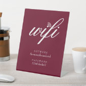Wifi Network and Password Business Retail Burgundy 台座サイン (インサイチュ)