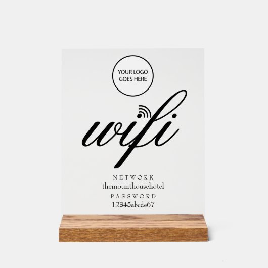 Wifi Network and Password Logo アクリルサイン (正面)