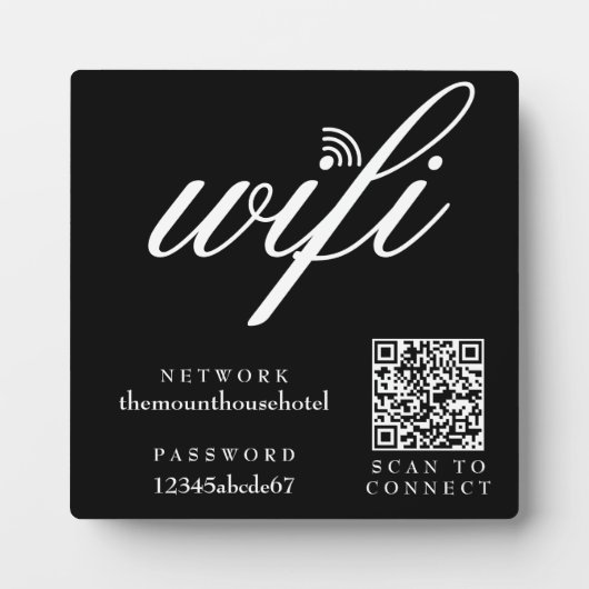 Wifi Network and Password QR Code Sign フォトプラーク (正面)