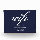 Wifi Network and Password Sign Navy Blue フォトブロック (正面)