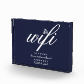 Wifi Network and Password Sign Navy Blue フォトブロック (右)