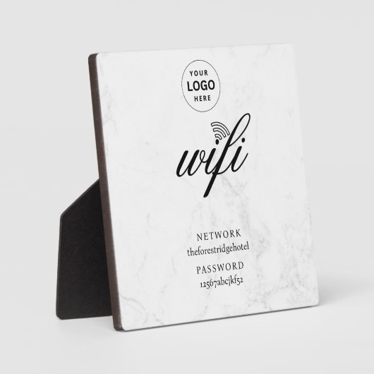 Wifi Network and Password White Plaque フォトプラーク (正面)