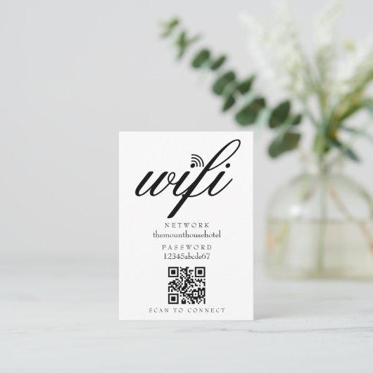 Wifi Network Password QR Code 名刺 (スタンド正面)