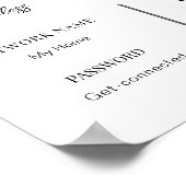 WIFI Network Password QR Code Black & White Modern ポスター (角)