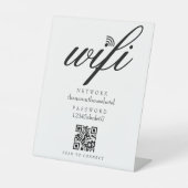 Wifi Network Password QR Code Business Retail 台座サイン (正面)