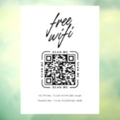 Wifi Network QR Code Black Modern Business ウィンドウサイン (シート3)