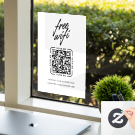 Wifi Network QR Code Black Modern Business ウィンドウサイン
