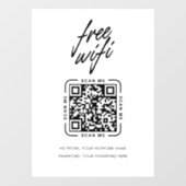 Wifi Network QR Code Black Modern Business ウィンドウサイン (シート)
