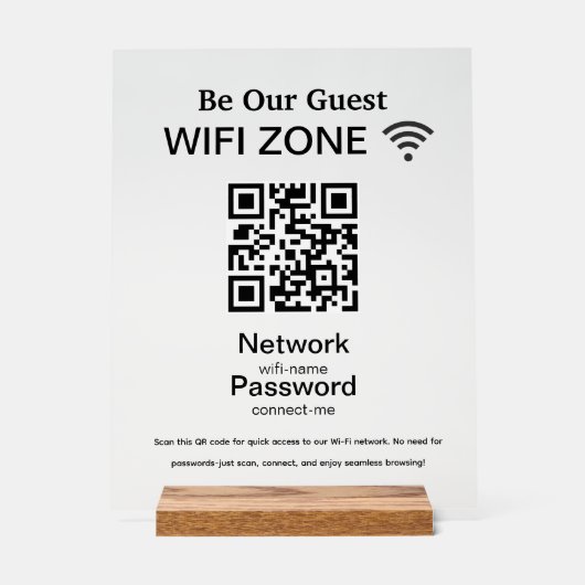Wifi Network | QR Code Internet Scan to Connect アクリルサイン (正面)