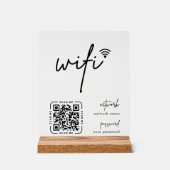 Wifi Network QR Code White Modern Business アクリルサイン (正面)