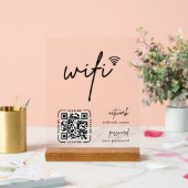 Wifi Network QR Code White Modern Business アクリルサイン (ウェディング)
