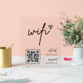 Wifi Network QR Code White Modern Business アクリルサイン (ウェディング)
