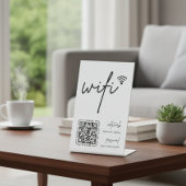 Wifi Network QR Code White Modern Business 台座サイン