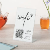 Wifi Network QR Code White Modern Business 台座サイン (インサイチュ)