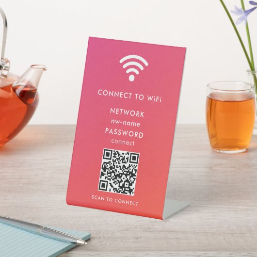 WiFi Network Scan QR Code to Connect the Internet 台座サイン (インサイチュ)