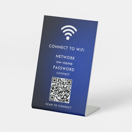 WiFi Network Scan QR Code to Connect the Internet 台座サイン (正面)