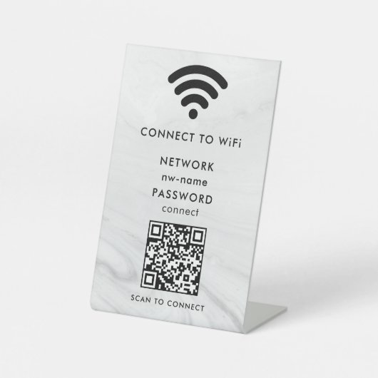 WiFi Network Scan QR Code to Connect the Internet 台座サイン (正面)
