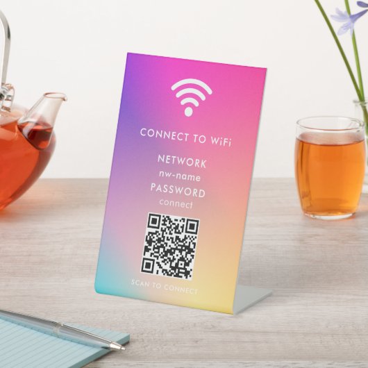 WiFi Network Scan QR Code to Connect the Internet 台座サイン (インサイチュ)