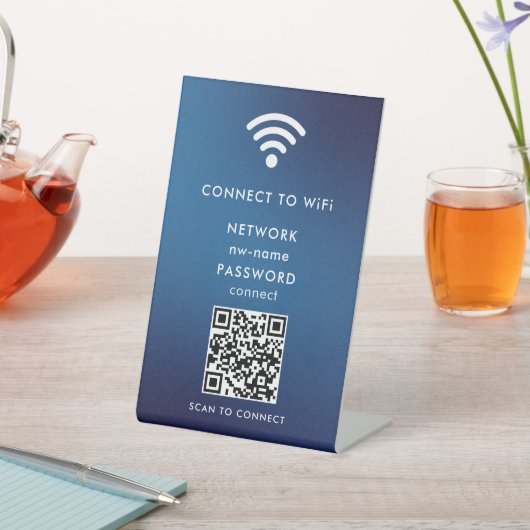 WiFi Network Scan QR Code to Connect the Internet 台座サイン (インサイチュ)