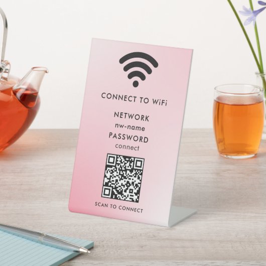 WiFi Network Scan QR Code to Connect the Internet 台座サイン (インサイチュ)