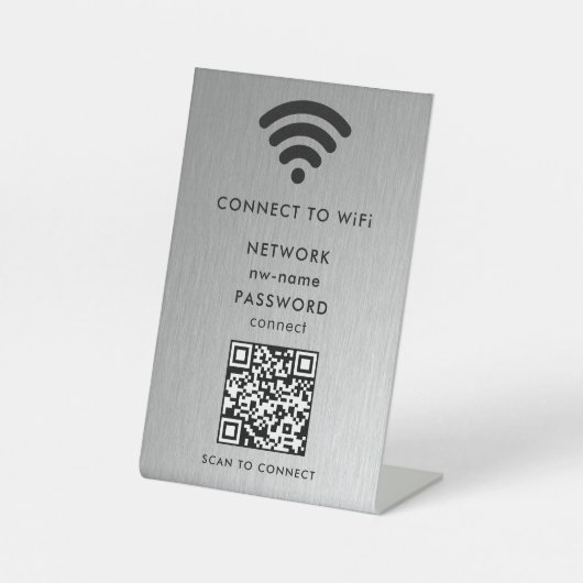 WiFi Network Scan QR Code to Connect the Internet 台座サイン (正面)