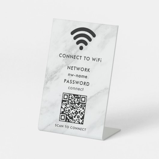 WiFi Network Scan QR Code to Connect the Internet 台座サイン (正面)