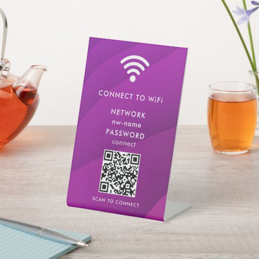 WiFi Network Scan QR Code to Connect the Internet 台座サイン (インサイチュ)
