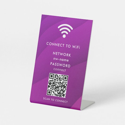 WiFi Network Scan QR Code to Connect the Internet 台座サイン (正面)