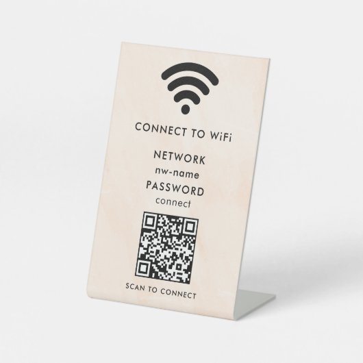 WiFi Network Scan QR Code to Connect the Internet 台座サイン (正面)