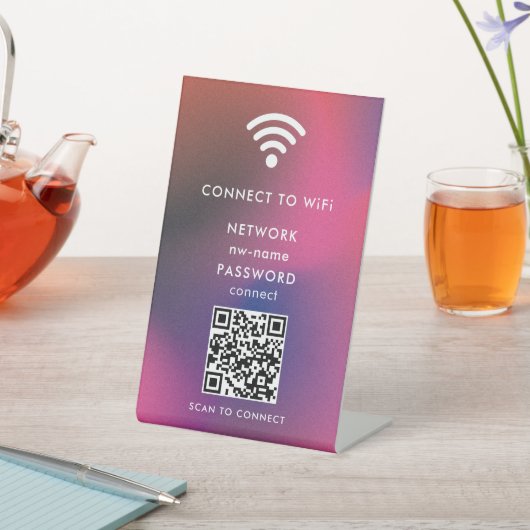 WiFi Network Scan QR Code to Connect the Internet 台座サイン (インサイチュ)