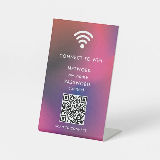 WiFi Network Scan QR Code to Connect the Internet 台座サイン (正面)