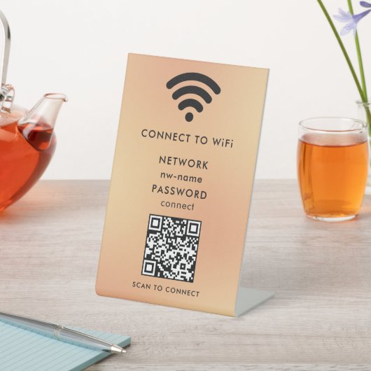 WiFi Network Scan QR Code to Connect the Internet 台座サイン (インサイチュ)