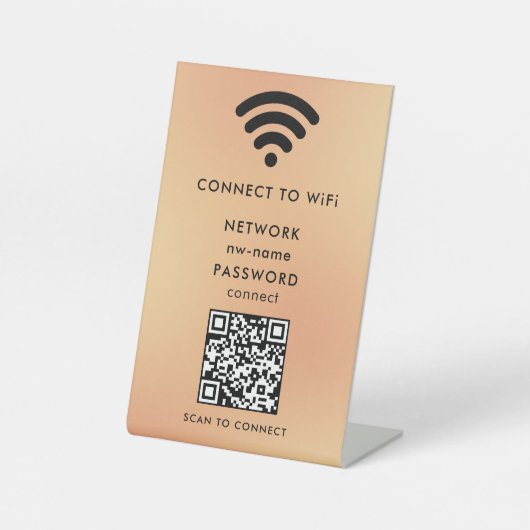 WiFi Network Scan QR Code to Connect the Internet 台座サイン (正面)