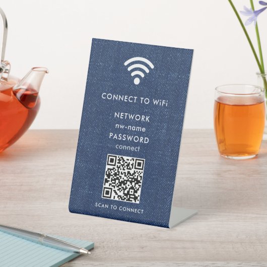 WiFi Network Scan QR Code to Connect the Internet 台座サイン (インサイチュ)