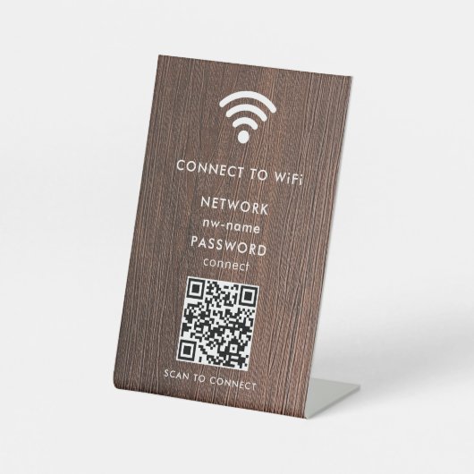 WiFi Network Scan QR Code to Connect the Internet 台座サイン (正面)